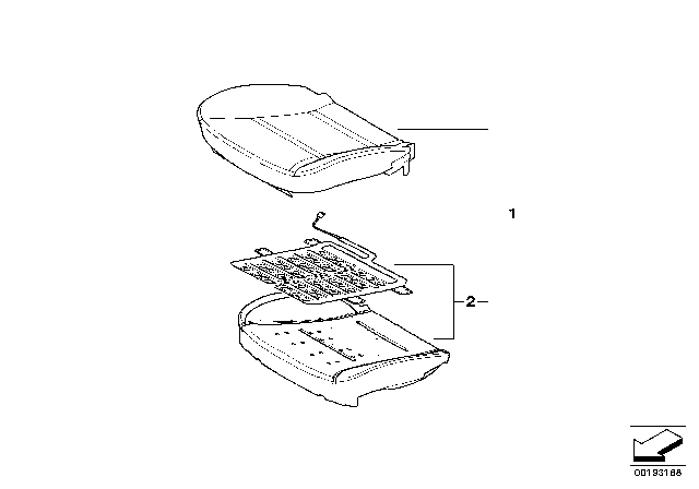 2010 BMW X3 Seat Upholstery, Right Diagram for 52103450005