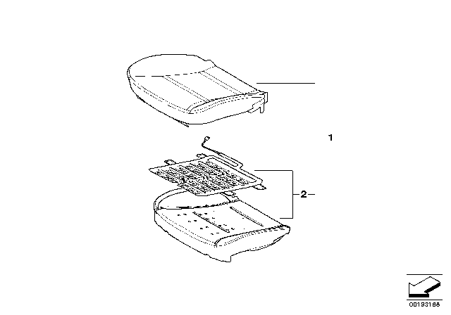 2010 BMW X3 Seat Upholstery, Right Diagram for 52103450000