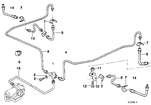 1997 BMW Z3 Brake Pipe Rear ABS Diagram