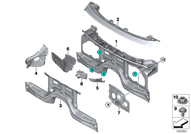 2014 BMW X5 Splash Wall Parts Diagram
