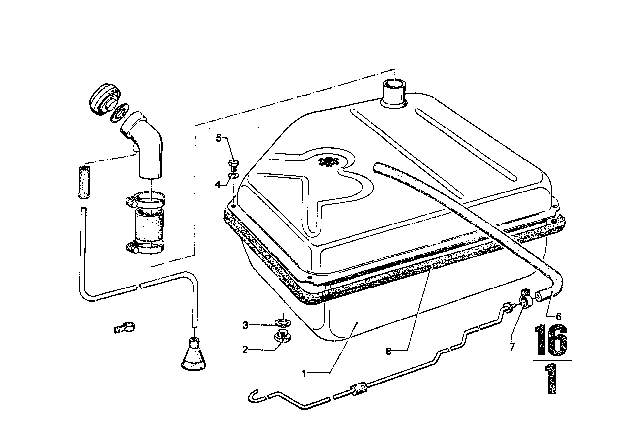 1974 BMW 3.0CS Fuel Tank Diagram for 16111112233