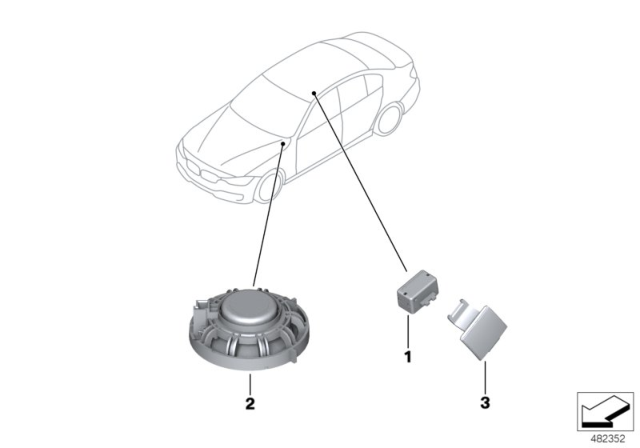 2019 BMW 440i Single Parts For Hands-Free Facility Diagram