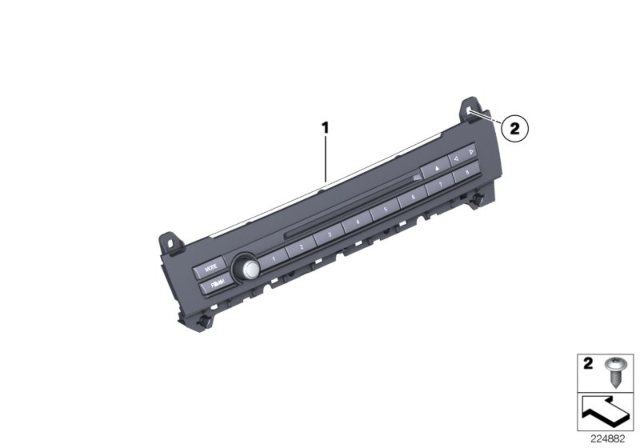 2013 BMW 535i xDrive Repair Kit, Audio Operator Unit Diagram