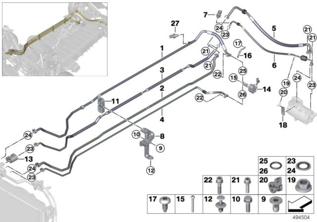 2015 BMW i3 Refrigerant Lines, Rear Diagram 2