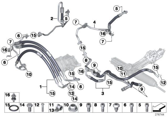 2012 BMW Alpina B7L Power Steering / Oil Pipe Diagram 2