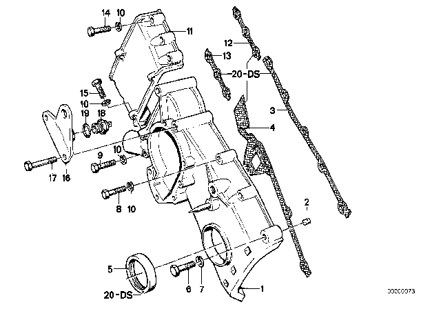 1991 BMW M3 Gasket Right Asbesto-Free Diagram for 11141312617