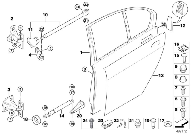 2008 BMW 760Li Door Brake, Rear Left Diagram for 51227063829