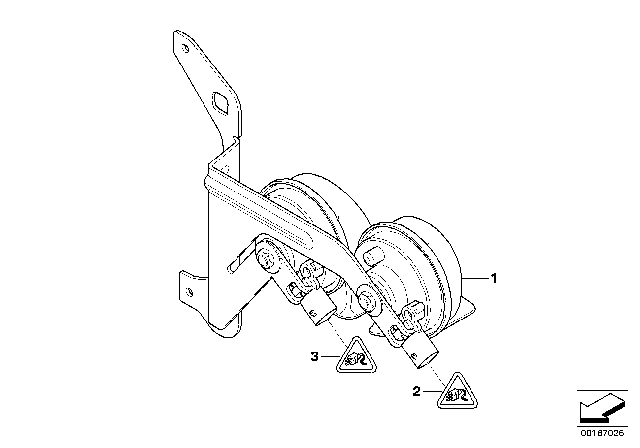 2009 BMW 128i Horn Diagram 1