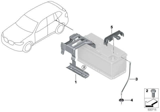 2020 BMW X4 M Battery Mounting Parts Diagram 2