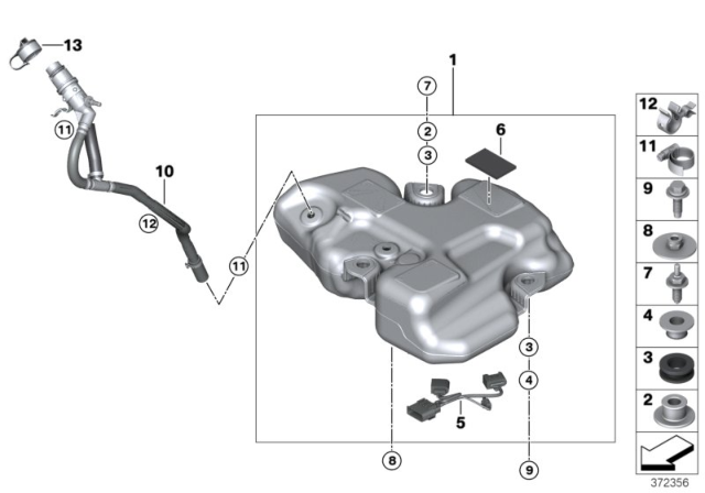 2016 BMW X3 Scr Reservoir, Active Diagram for 16197286131