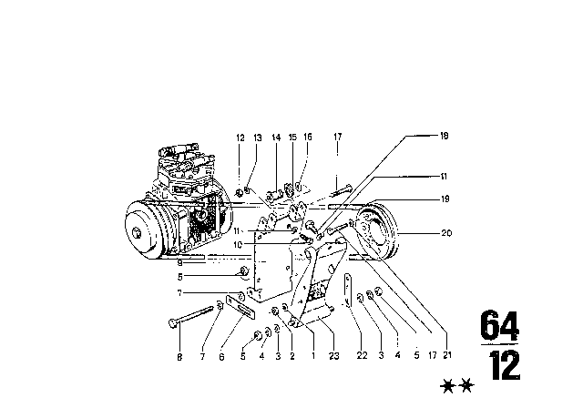 1969 BMW 2500 Vacuum Hose Diagram for 64111368684