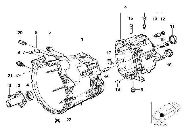 1999 BMW Z3 Housing & Mounting Parts (S5D) Diagram