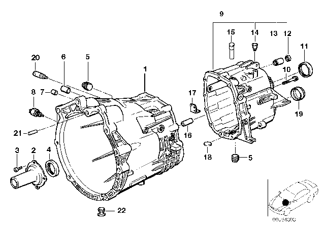 1999 BMW Z3 M Housing & Mounting Parts (S5D) Diagram