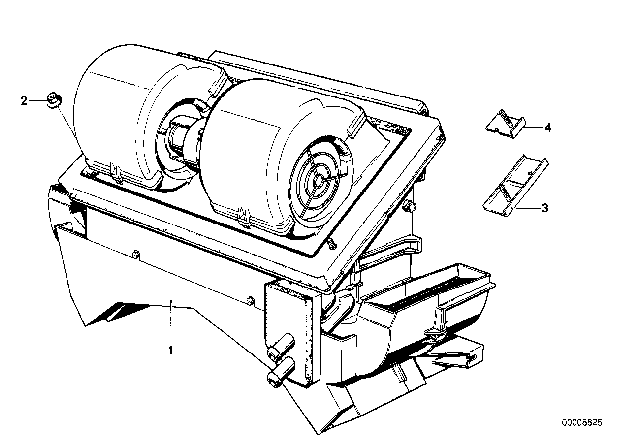 1986 BMW 524td Heater / Air Conditioning Unit Diagram