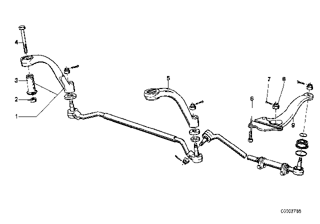 1981 BMW 528i Steering Linkage / Tie Rods Diagram 1