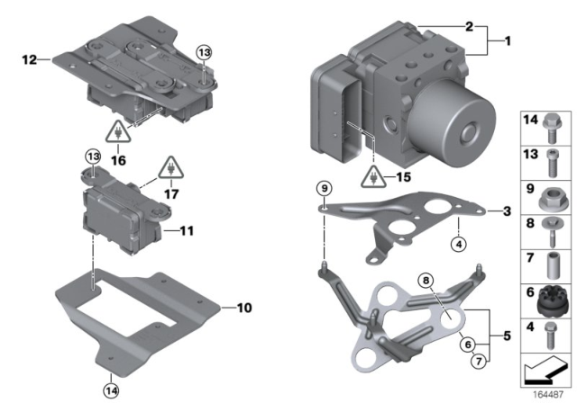 2010 BMW 328i Hydro Unit DSC / Fastening / Sensors Diagram