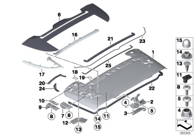 2014 BMW M6 Folding Top Compartment Diagram 2