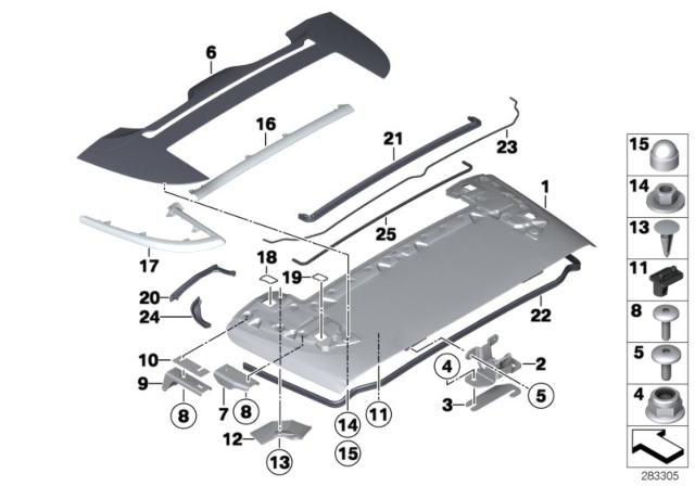 2013 BMW 640i Folding Top Compartment Diagram 2