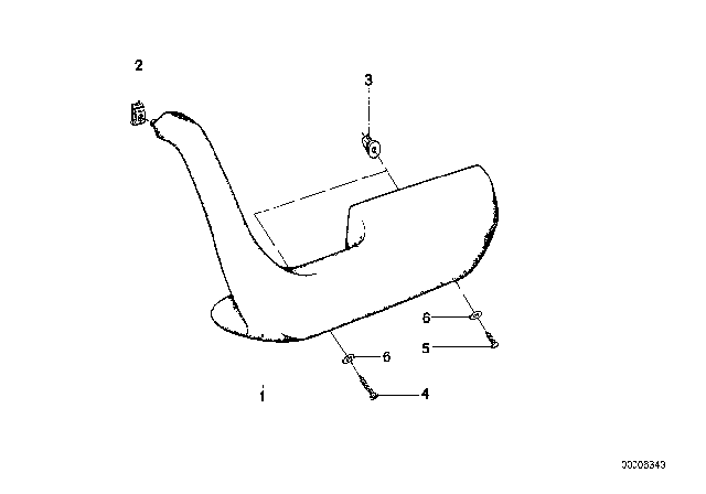 1986 BMW 528e Armrest, Front Diagram