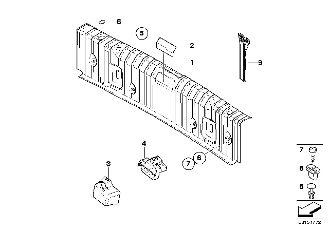 2013 BMW 328i Luggage Compartment Sill Trim Diagram