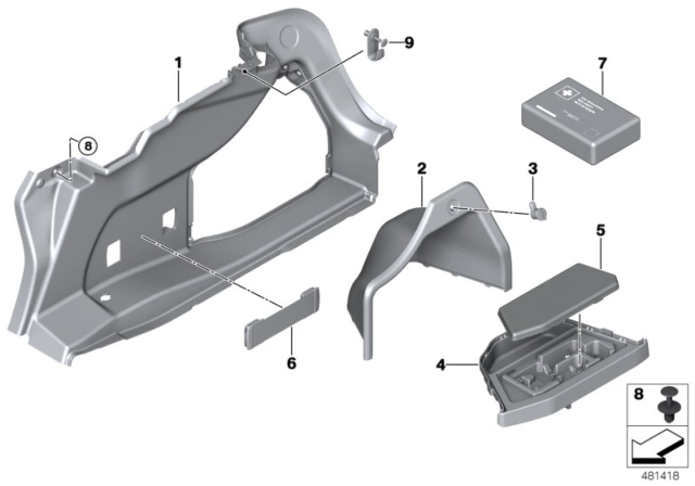 2014 BMW 428i Trunk Trim Panel Diagram 1