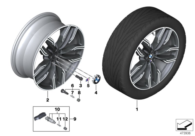 2020 BMW 745e xDrive BMW LA Wheel, Double Spoke Diagram 4