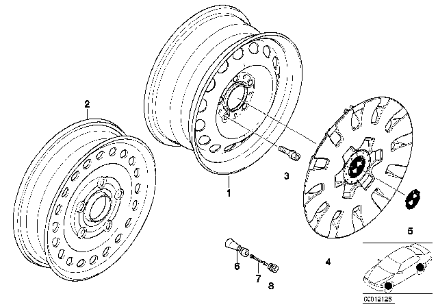 2004 BMW 320i Alloy Rim Style Diagram