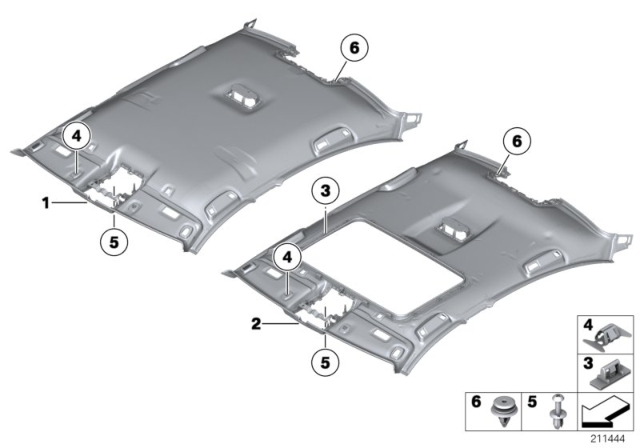 2010 BMW 550i Headlining Diagram