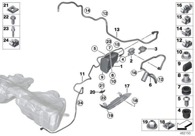 2015 BMW M6 Activated Charcoal Filter / Fuel Ventilate Diagram