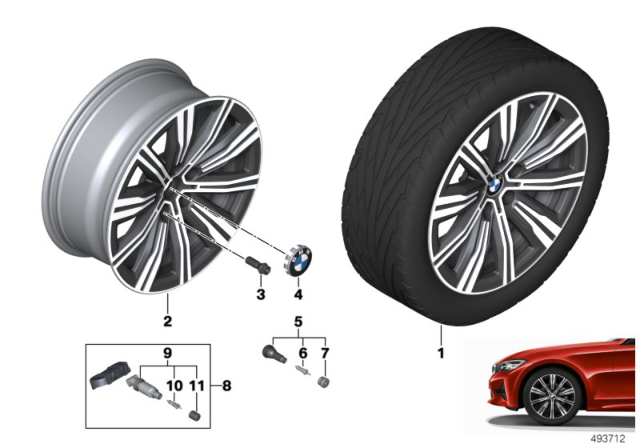 2020 BMW 330i Disk Wheel, Light Alloy, In Diagram for 36116883524