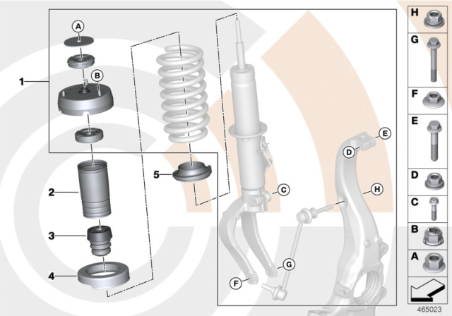 2008 BMW X6 Repair Kit, Support Bearing Diagram 1