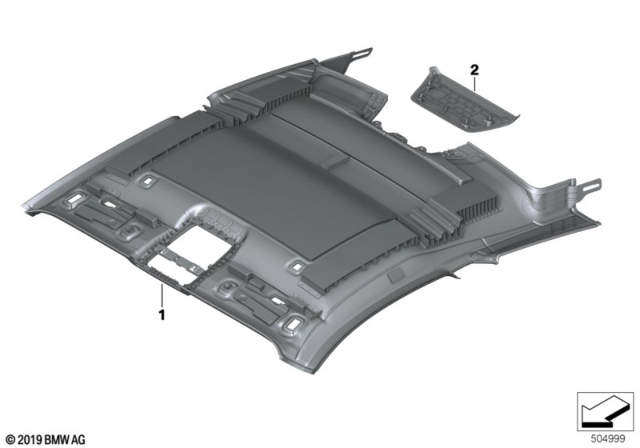 2020 BMW M8 Individual Roofliner Alcantara Diagram