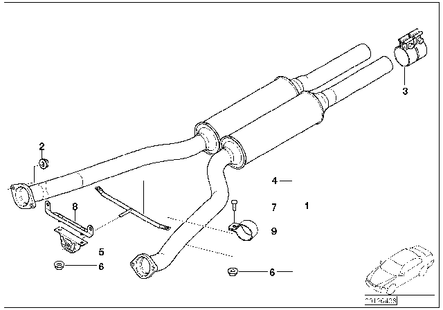 2003 BMW 760Li Cross Brace Diagram for 18107520592