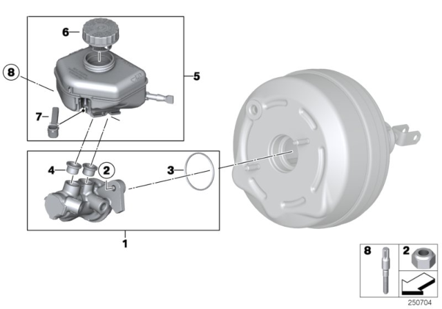 2019 BMW 440i Brake Master Cylinder Diagram