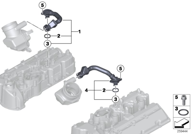 2014 BMW M6 Vent Hose Diagram for 11157843150