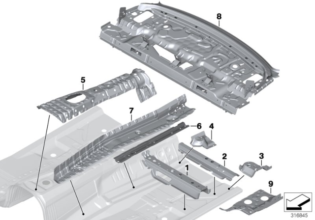 2014 BMW 428i xDrive Partition Trunk / Floor Parts Diagram