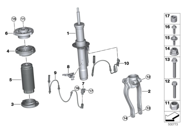 2020 BMW 840i xDrive Gran Coupe SPRING STRUT FRONT LEFT VDC Diagram for 37106878121