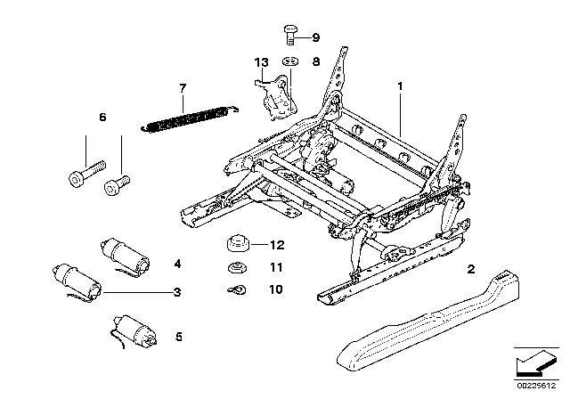 2002 BMW 330xi Front Seat Rail Diagram 2