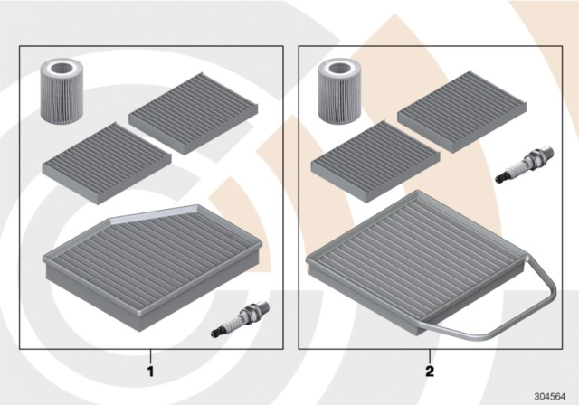 2009 BMW 550i Inspection Kit, Value Line Diagram 2