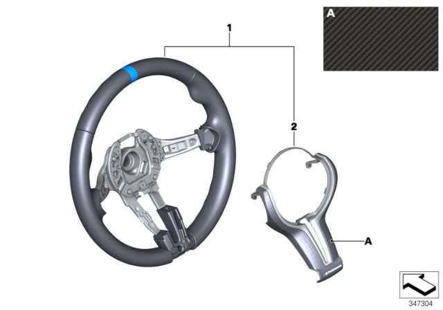 2020 BMW M4 M Performance Steering Wheel Diagram 1