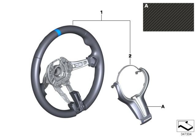 2012 BMW M6 M Performance Steering Wheel Diagram 1