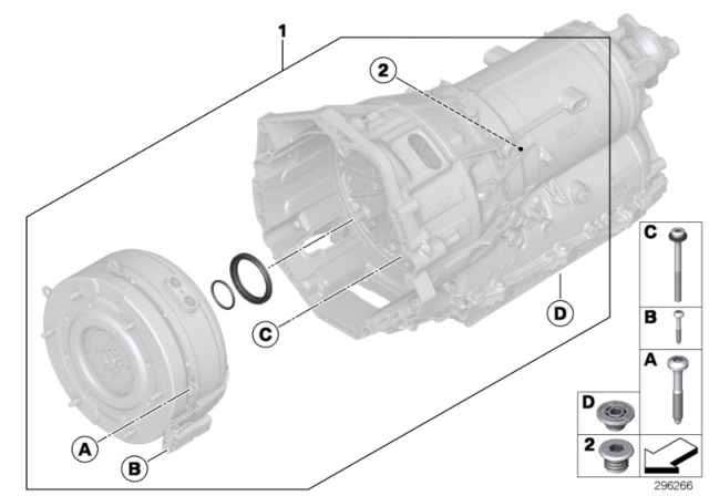 2012 BMW ActiveHybrid 5 Seal Elements, Transmission Bell Housing (GA8P70H) Diagram