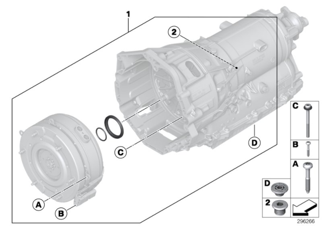 2016 BMW ActiveHybrid 5 Seal Elements, Transmission Bell Housing (GA8P70H) Diagram