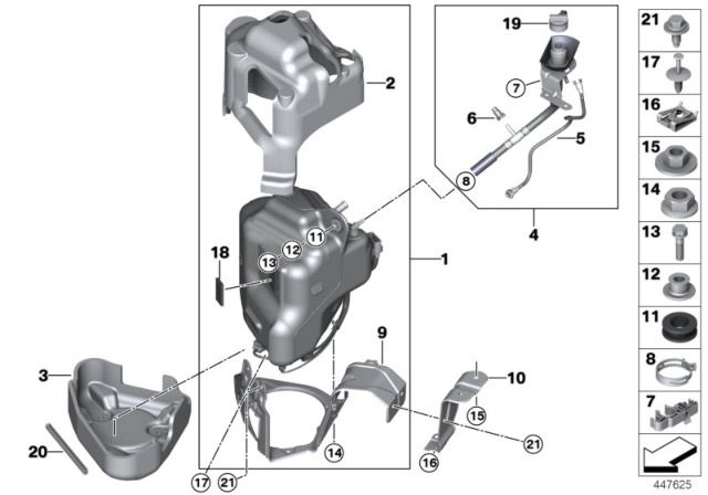 2017 BMW X5 SCR Reservoir, Active Diagram