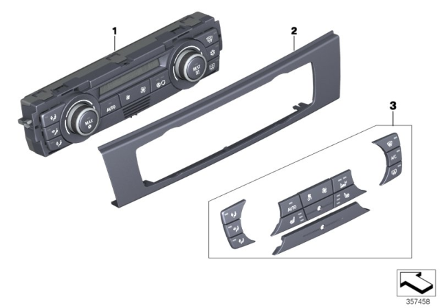 2009 BMW 328i xDrive Automatic Air Conditioning Control Diagram for 64119221853