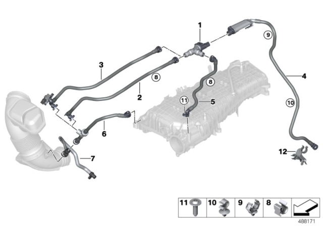 2019 BMW 440i Vent Pipe Diagram for 11157642546