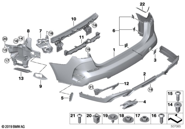 2020 BMW M235i xDrive Gran Coupe GUIDE FOR BUMPER, SIDE, LEFT Diagram for 51128075453