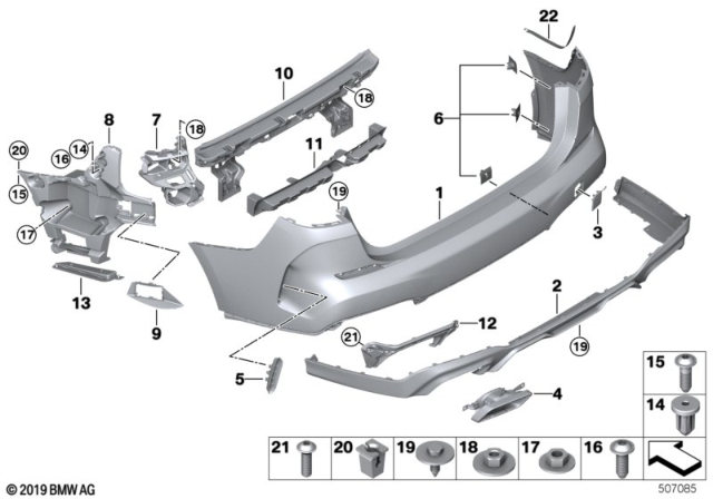 2020 BMW M235i xDrive Gran Coupe M Trim Panel, Rear Diagram