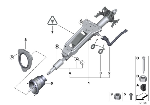 2008 BMW 328xi Manually Adjusting Steering Column Diagram