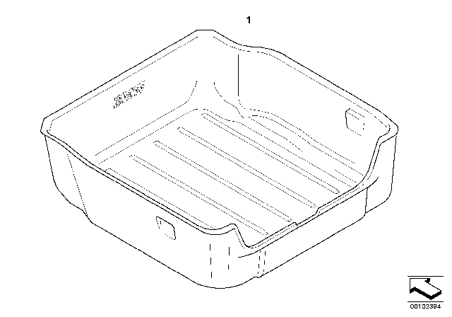 2010 BMW 535i xDrive Luggage Compartment Pan Diagram